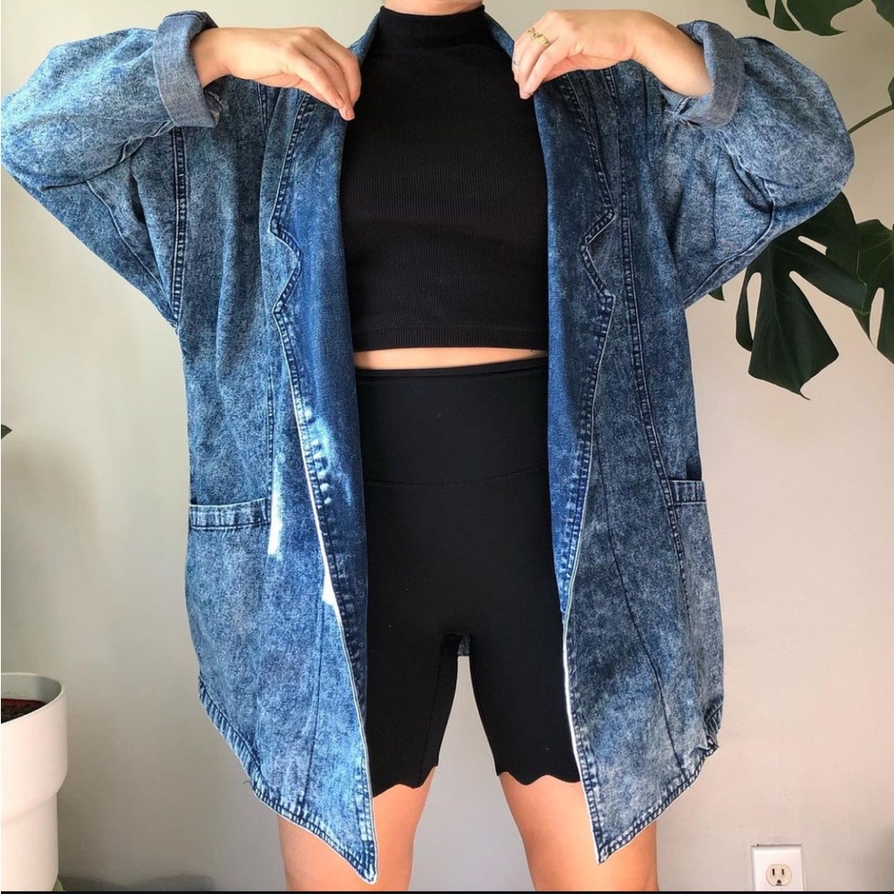 Vintage Retro Denim Blazer Jacket